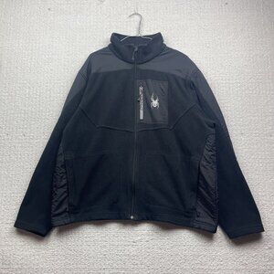 Spyder Full Zip Jacket Mens Polar Fleece Black Pockets Outdoors Utilitywear Read